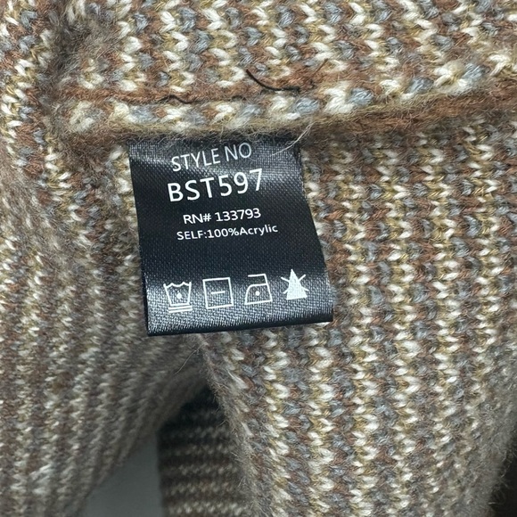 POL Neutral Camouflage open cardigan brown and blue with front pockets size L - Picture 10 of 12